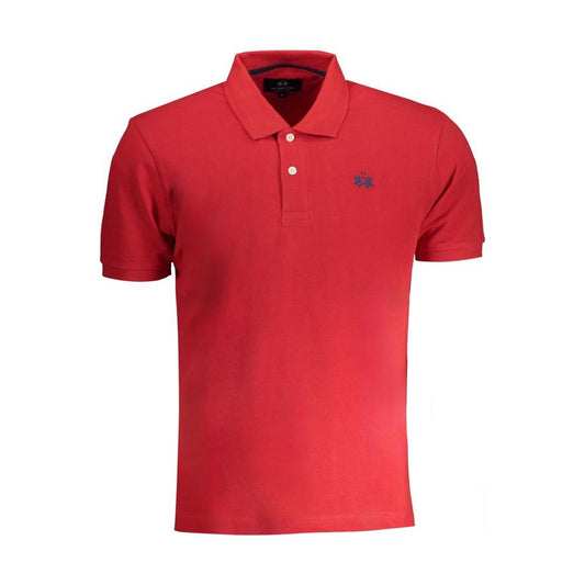 La Martina Red Cotton Polo Shirt La Martina