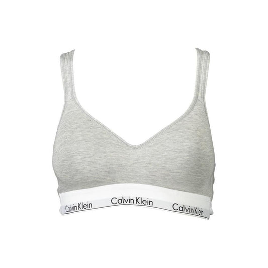 Calvin Klein Gray Cotton Women Bralette Calvin Klein