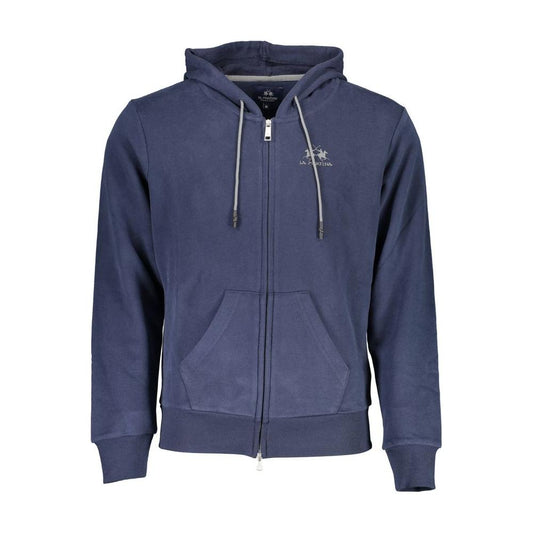 La Martina Blue Cotton Men Sweater La Martina