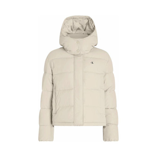 Calvin Klein Jeans Beige Polyester Polyester Jackets & Coat Calvin Klein Jeans