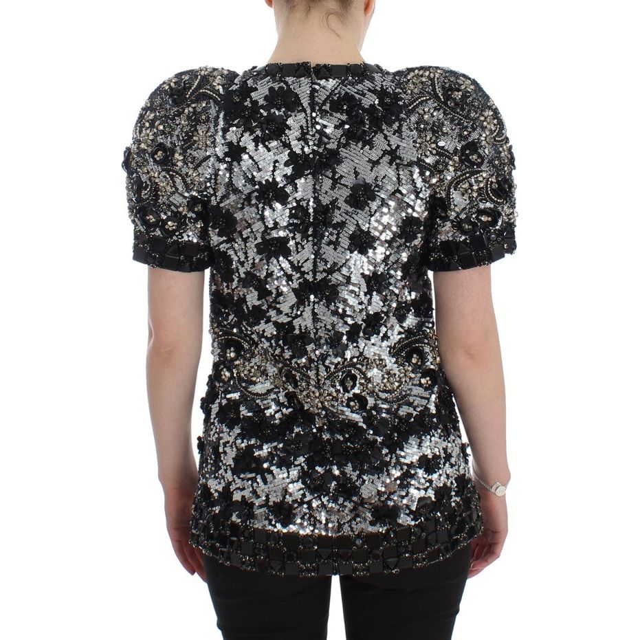 Dolce & Gabbana Crystal Embellished Knight Inspired Top Dolce & Gabbana