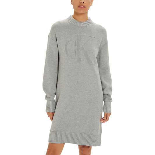 Calvin Klein Jeans Gray Cotton Cotton Dress Calvin Klein Jeans