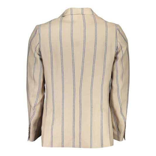 Gant Beige Linen Men Jacket Gant