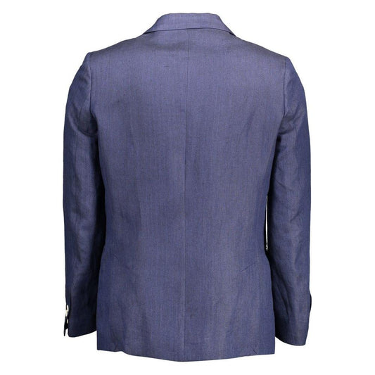 Gant Blue Linen Men Jacket