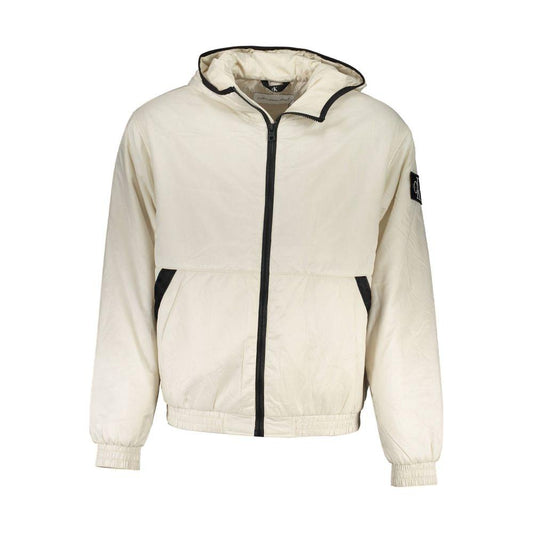 Calvin Klein Beige Polyester Men Jacket Calvin Klein