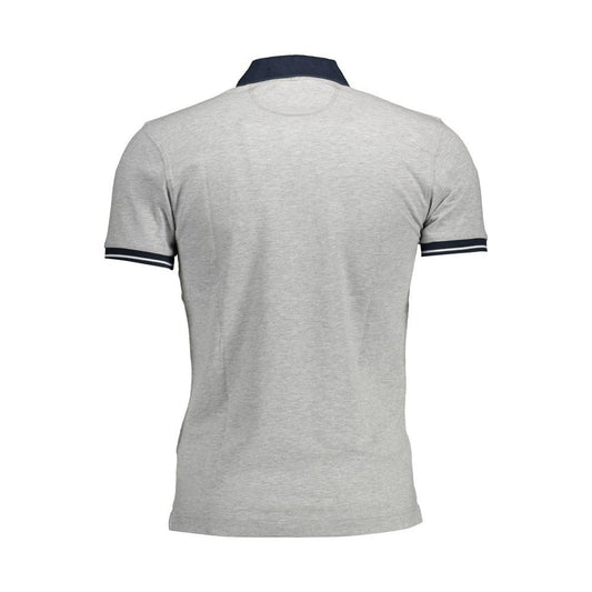 La Martina Gray Cotton Men Polo Shirt