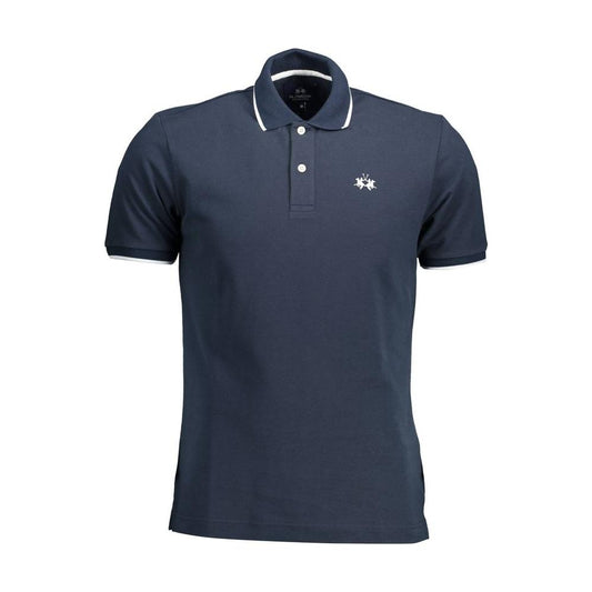 La Martina Blue Cotton Men Polo