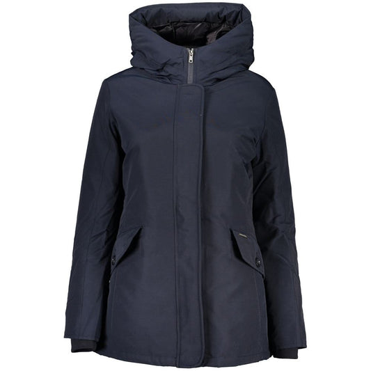 Woolrich Blue Cotton Jackets & Coat