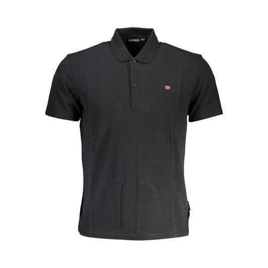 Napapijri Black Cotton Men Polo Shirt Napapijri