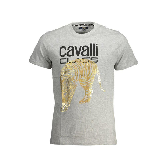 Cavalli Class Gray Cotton T-Shirt