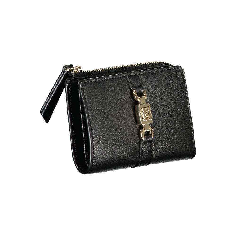 Tommy Hilfiger Sleek Black Zip Wallet with Coin Purse Tommy Hilfiger