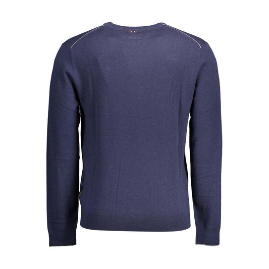 Napapijri Blue Wool Men Sweater Napapijri