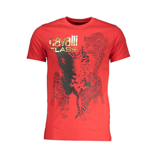 Cavalli Class Red Cotton T-Shirt