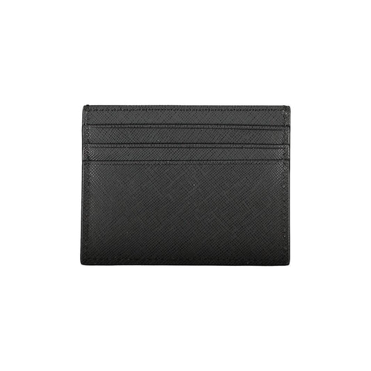 Tommy Hilfiger Sleek Black Leather Card Holder with Contrast Details Tommy Hilfiger