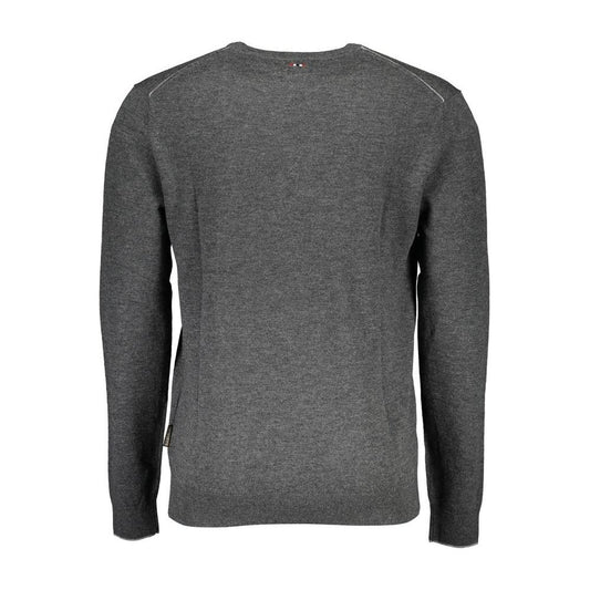 Napapijri Gray Wool Men Sweater Napapijri