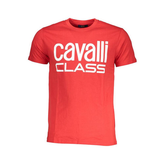 Cavalli Class Red Cotton T-Shirt Cavalli Class