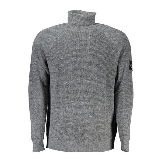 Calvin Klein Elegant Gray Wool High Neck Sweater Calvin Klein