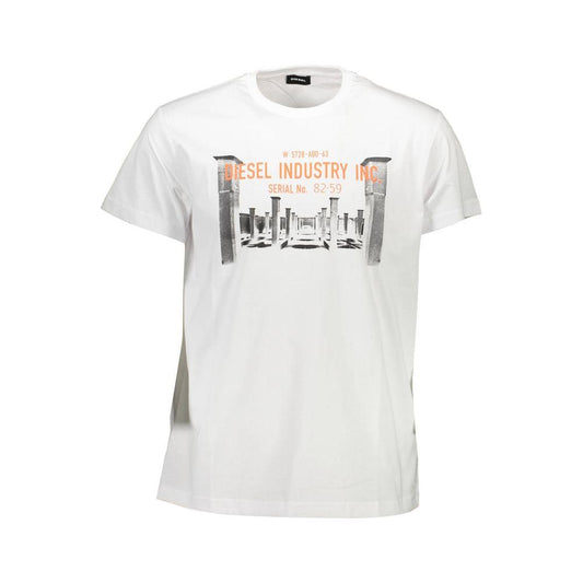 Diesel White Cotton Men T-Shirt Diesel