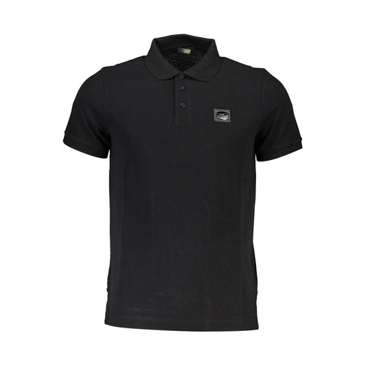 Cavalli Class Black Cotton Men Polo Shirt Cavalli Class