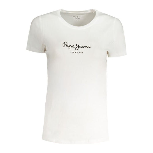 Pepe Jeans White Cotton Tops & T-Shirt Pepe Jeans