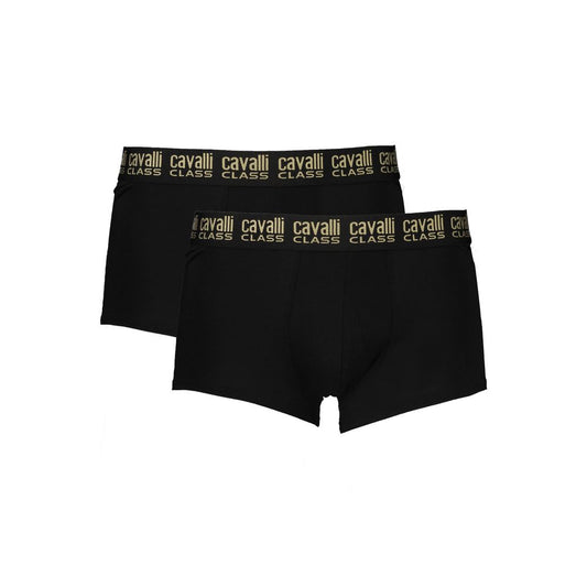 Cavalli Class Black Cotton Men Boxer Cavalli Class