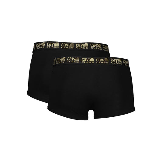 Cavalli Class Black Cotton Men Boxer Cavalli Class