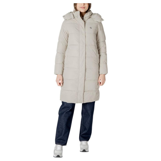 Calvin Klein Jeans Beige Polyester Jackets & Coat Calvin Klein Jeans