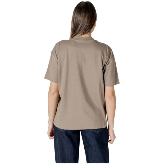 Calvin Klein Jeans Beige Cotton Tops & T-Shirt Calvin Klein Jeans