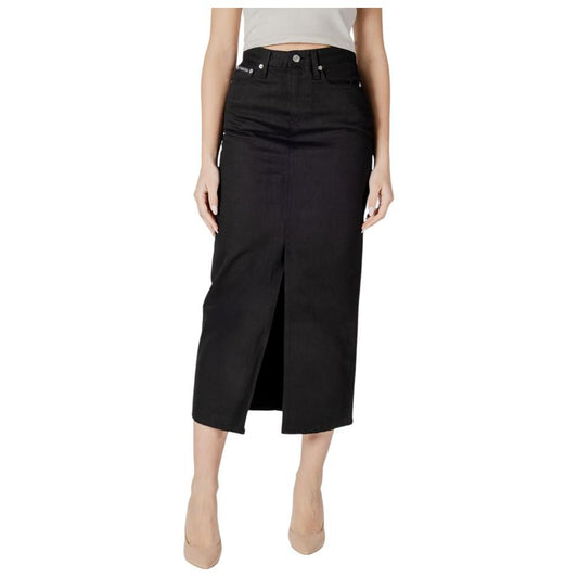 Calvin Klein Jeans Black Cotton Skirt Calvin Klein Jeans