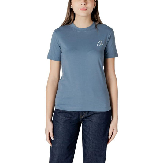 Calvin Klein Jeans Blue Cotton Rigenerato Tops & T-Shirt Calvin Klein Jeans