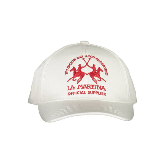 La Martina White Cotton Men Cap La Martina