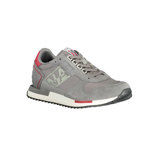 Napapijri Gray Leather Men Sneaker Napapijri