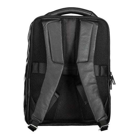 Piquadro Black Leather Men Backpack Piquadro