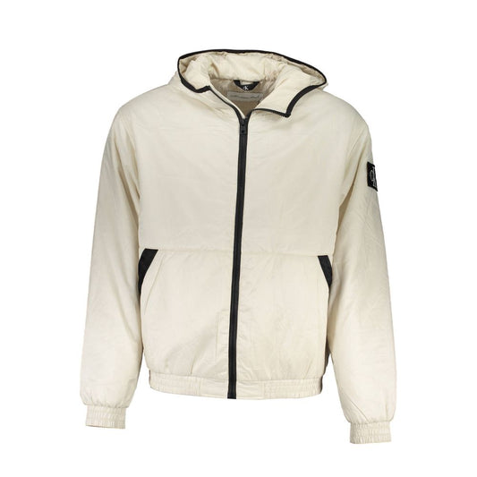 Calvin Klein Beige Polyester Men Jacket Calvin Klein