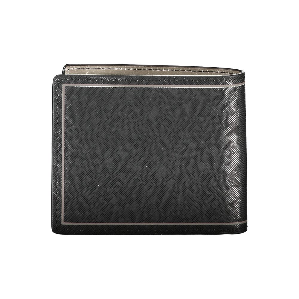 Tommy Hilfiger Elegant Black Leather Dual-Compartment Wallet Tommy Hilfiger