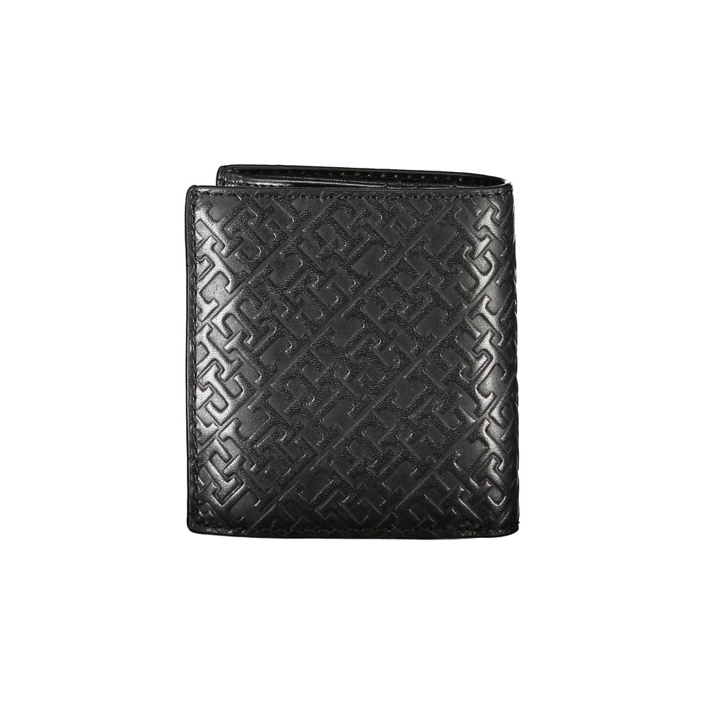 Tommy Hilfiger Sleek Black Leather Dual-Compartment Wallet Tommy Hilfiger