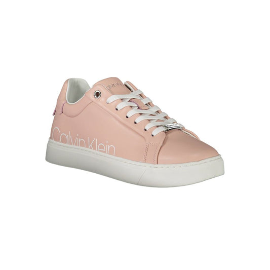 Calvin Klein Pink Leather Women Sneaker Calvin Klein