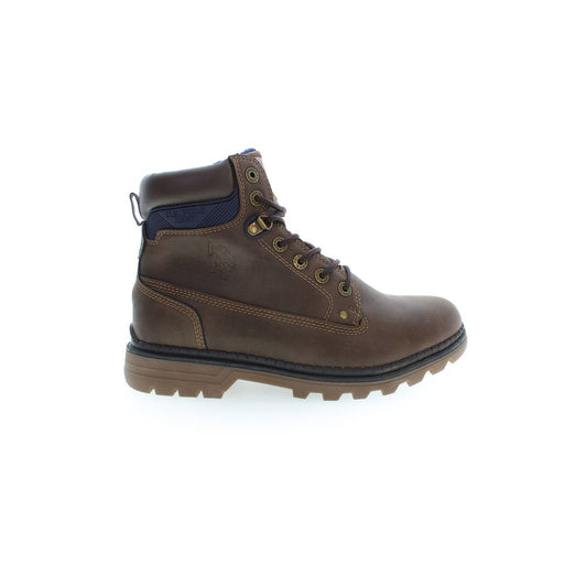 U.S. POLO ASSN. Brown Polyester Men Boot U.S. POLO ASSN.