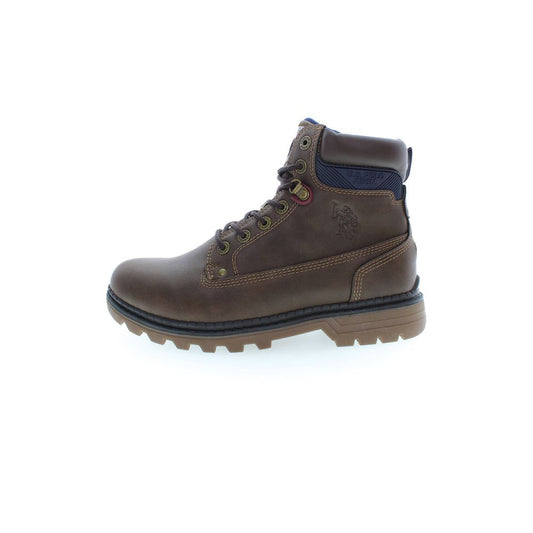 U.S. POLO ASSN. Brown Polyester Men Boot U.S. POLO ASSN.