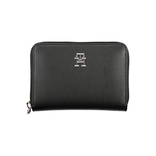 Tommy Hilfiger Elegant Black Zip Wallet with Multiple Compartments Tommy Hilfiger