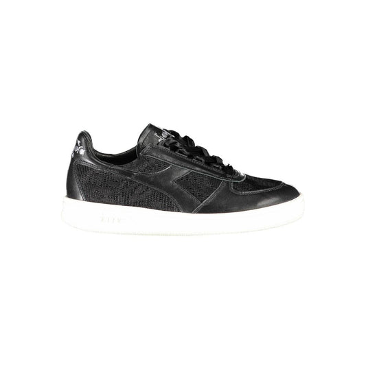 Diadora Black Leather Women Sneaker Diadora