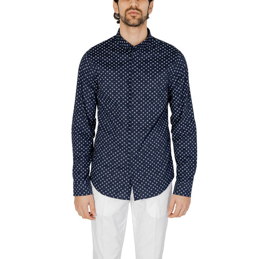 Armani Exchange Blue Cotton Shirt Armani Exchange