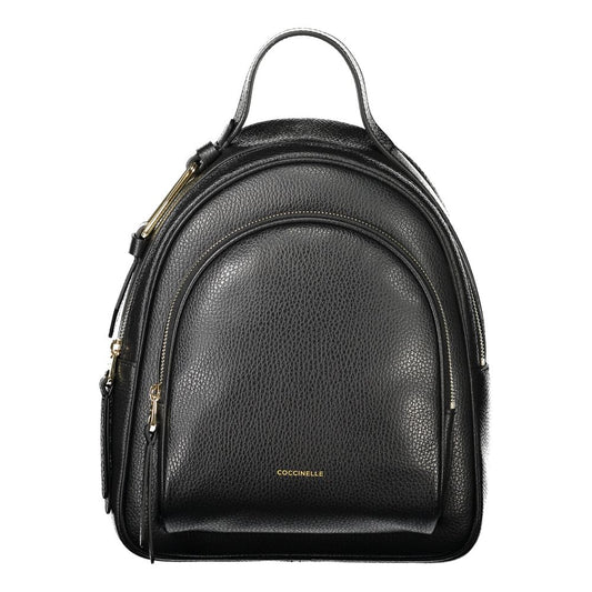 Coccinelle Black Leather Women Backpack Coccinelle