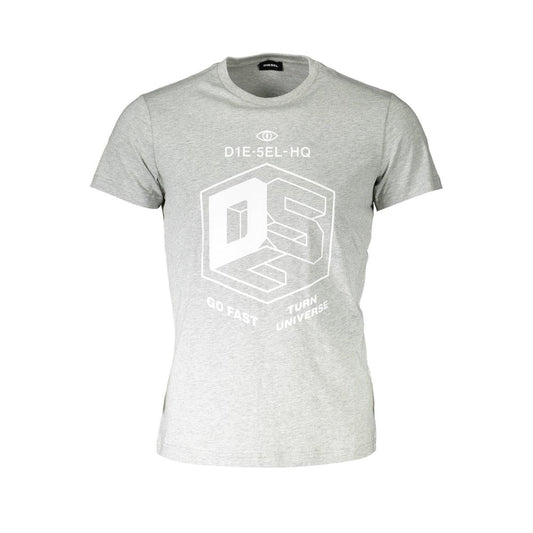 Diesel Gray Cotton Men T-Shirt Diesel