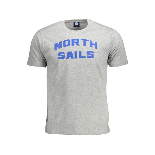 North Sails Gray Cotton Men T-Shirt North Sails