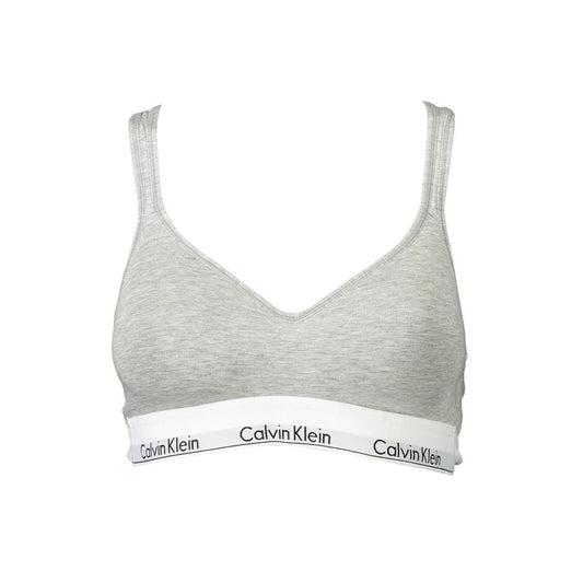 Calvin Klein Gray Cotton Women Bralette Calvin Klein