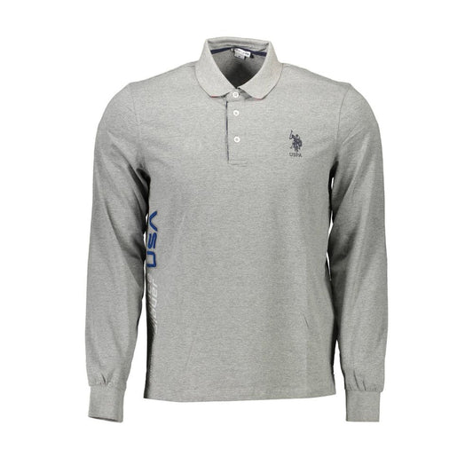 U.S. POLO ASSN. Gray Cotton Men Polo Shirt U.S. POLO ASSN.