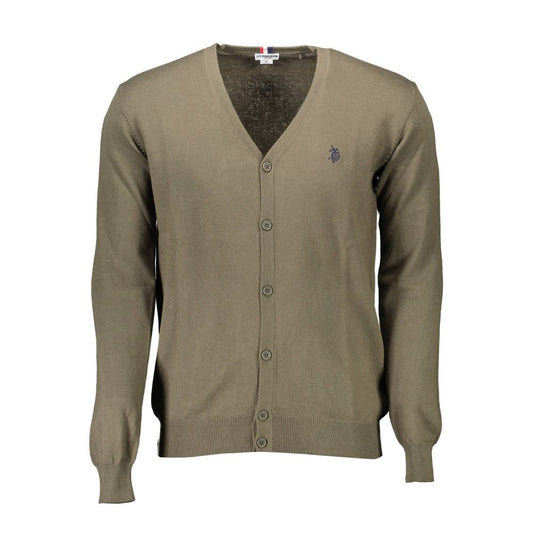 U.S. POLO ASSN. Green Cotton Men Cardigan U.S. POLO ASSN.