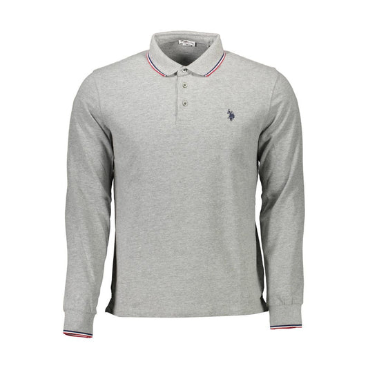 U.S. POLO ASSN. Gray Cotton Men Polo Shirt