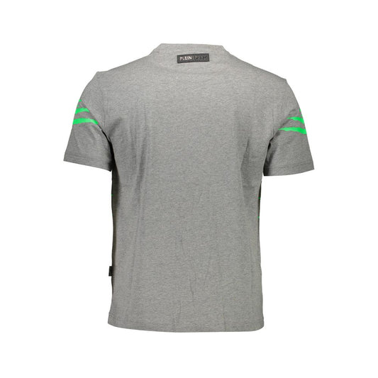 Plein Sport Gray Cotton Men T-Shirt